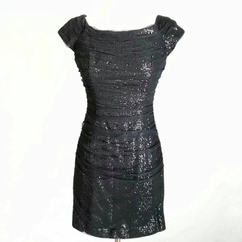 Ralph Lauren Evening Sequin & Tulle Cocktail Dress